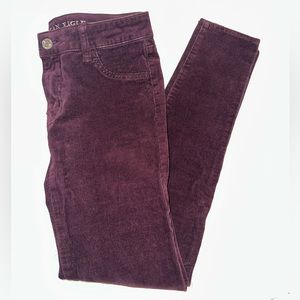 American Eagle Outfitters Maroon Corduroy Jegging Skinny Jeans